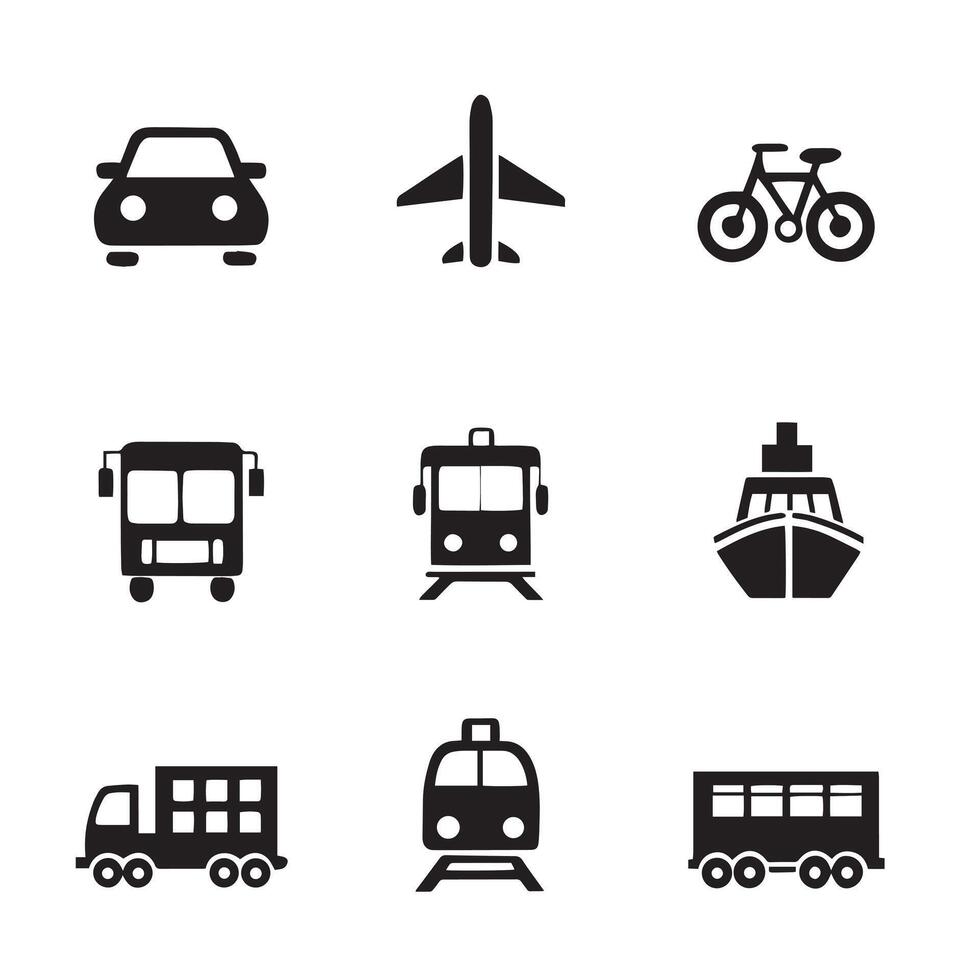 A clean line icon set representing logistics services vector