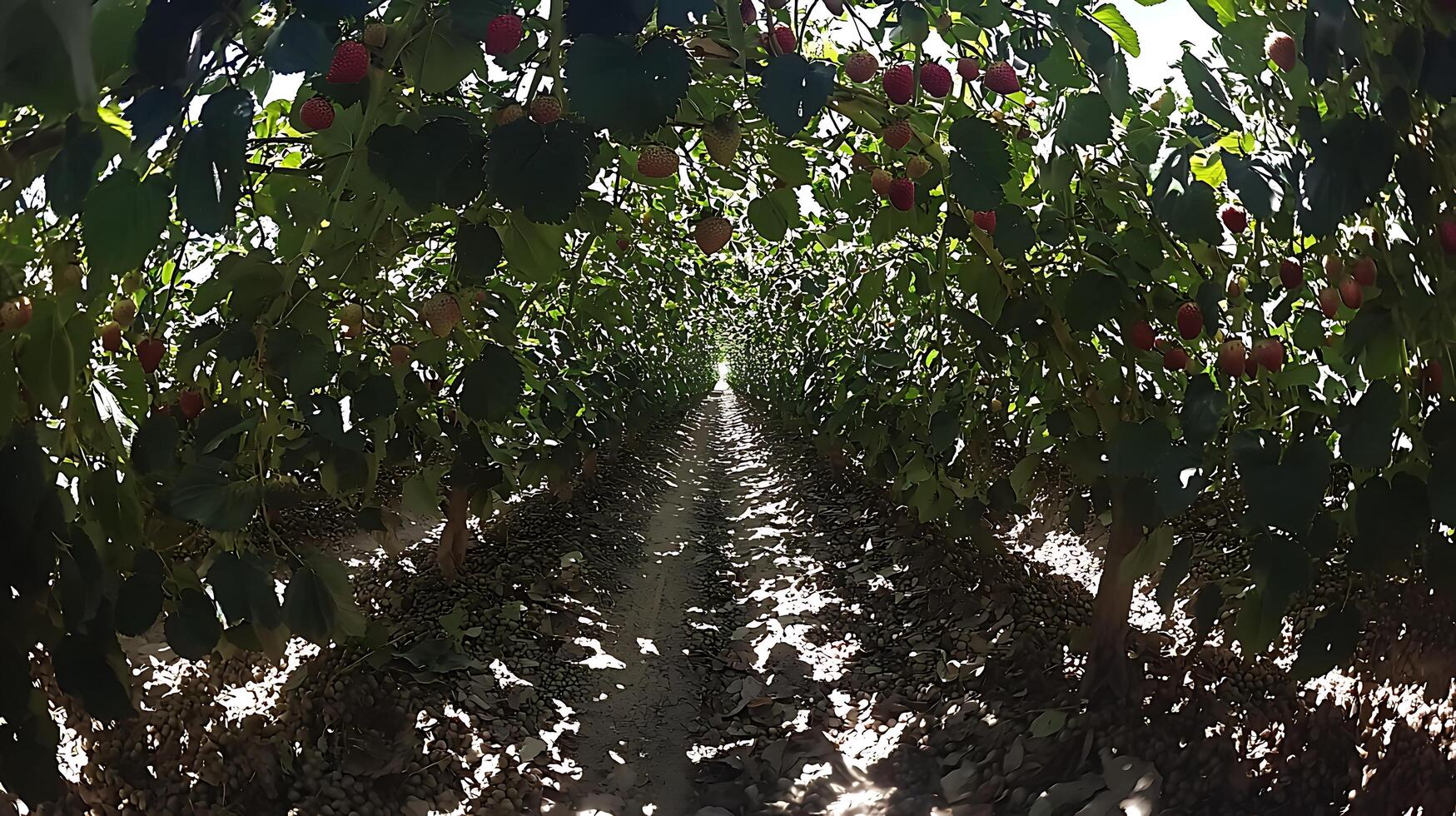 Ripe Strawberries Growing on Plants in a Sunlit Field. photo