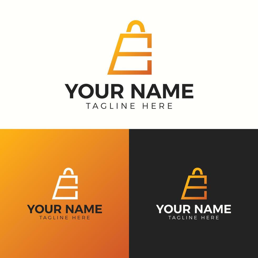 Letter E Shopping Logo vector