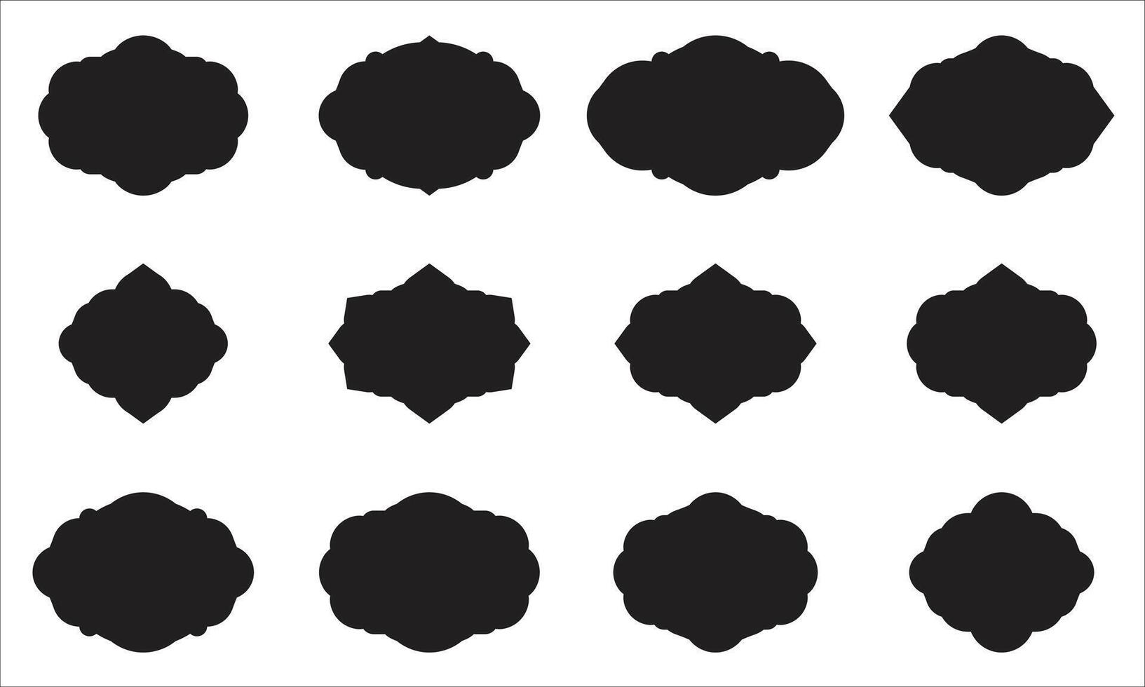 Ornamental Badge and Label Shape Set vector