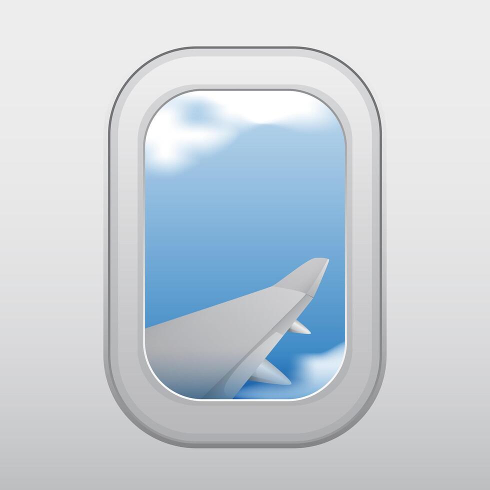 View from Airplane Window Illustration vector
