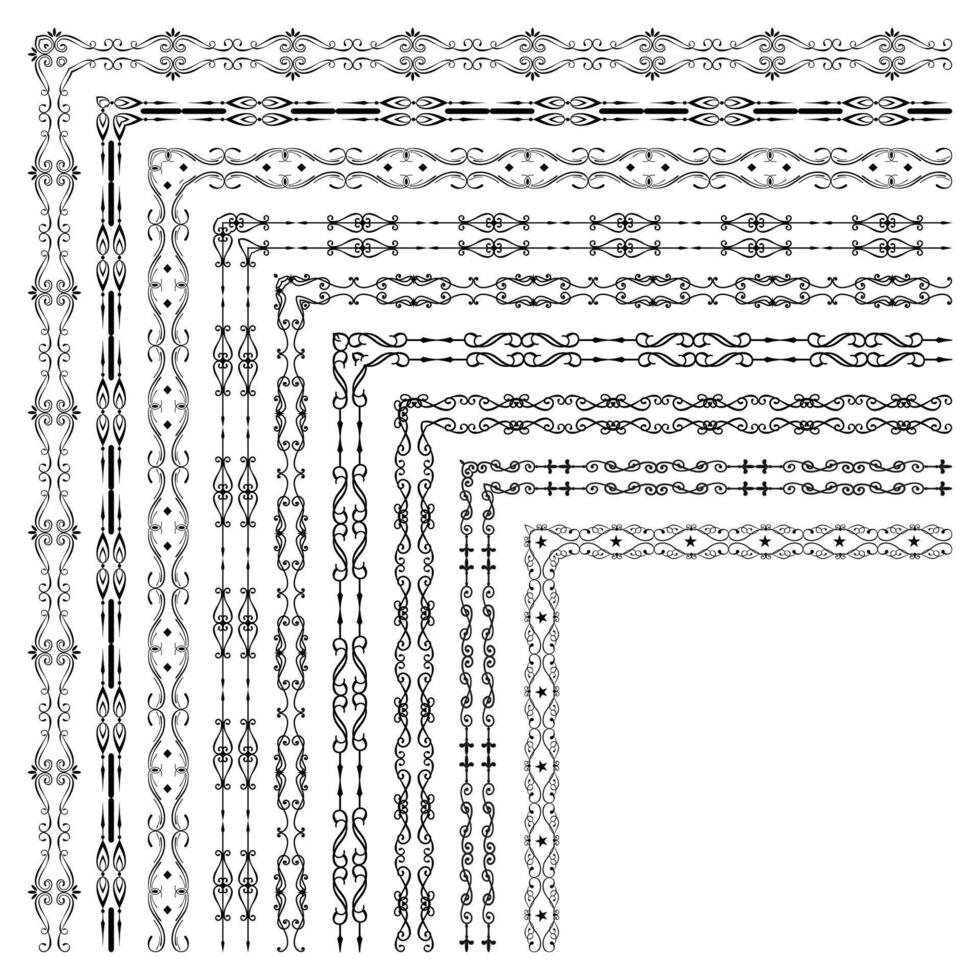 Elegant Line Art Frame Border Graphics vector