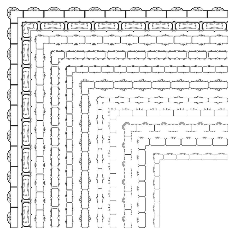 Retro Style Frame Border Elements vector
