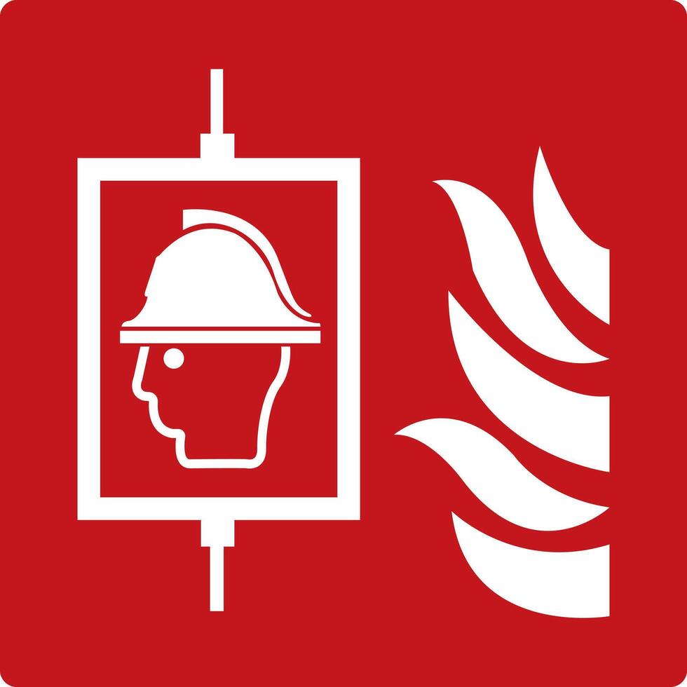 Fire lift sign. Red sign. Designation of the location of the lift for use by firefighters during fire extinguishing and rescue operations. The lift is protected from fire, water and smoke. vector