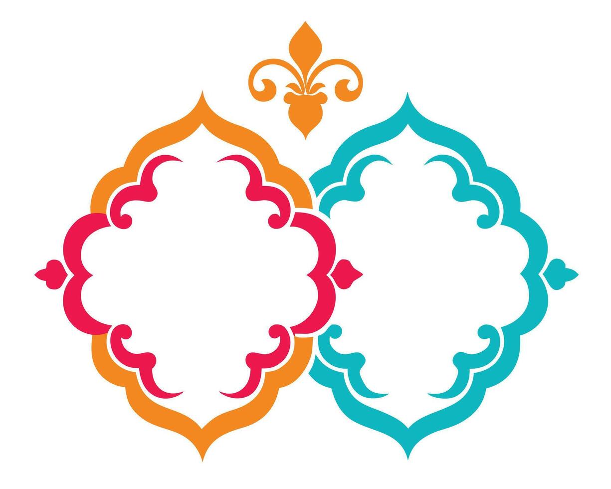 Decorative islamic style design elements in vibrant colors for graphic design projects vector