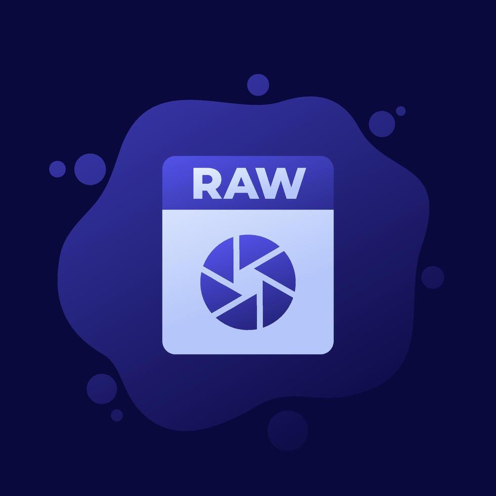 raw file icon, camera image format, design vector