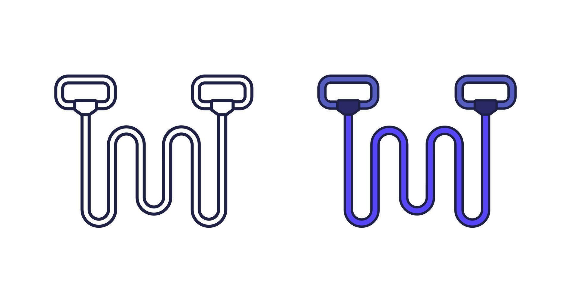 resistance band icon, line and outline design vector