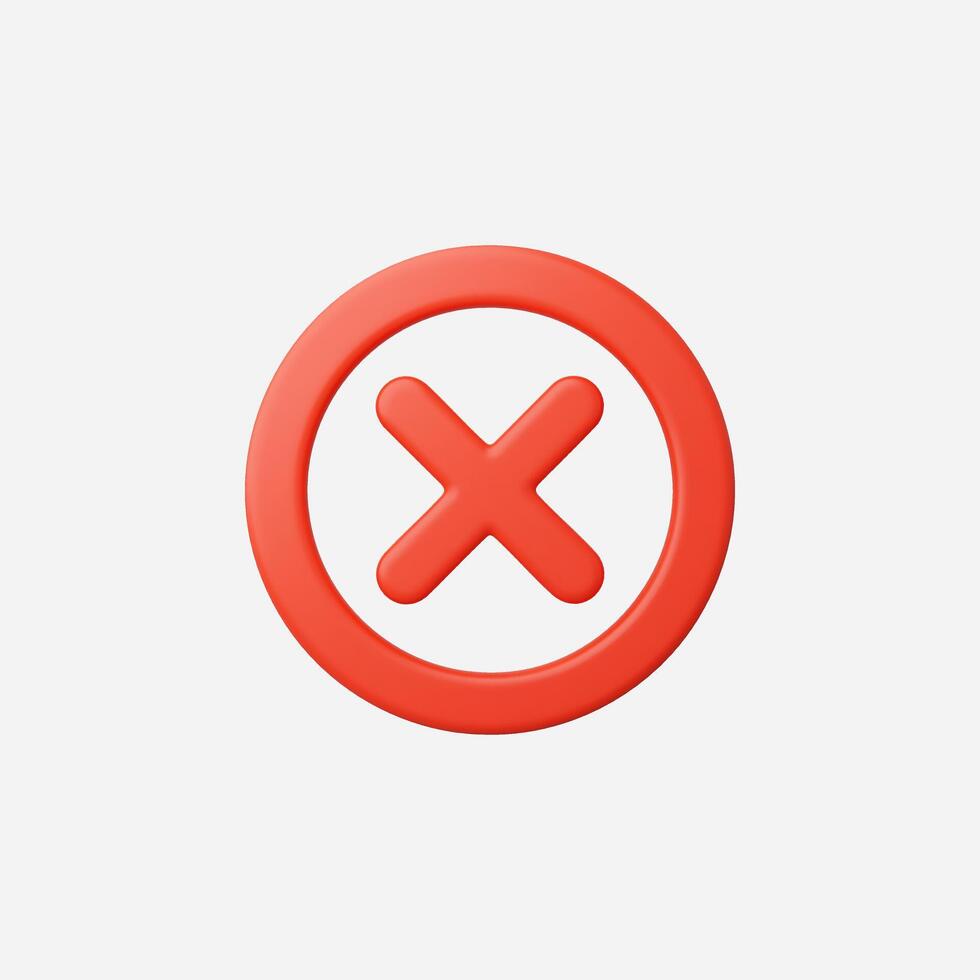 A bold red circle with a stylized cross symbolizing a warning. vector