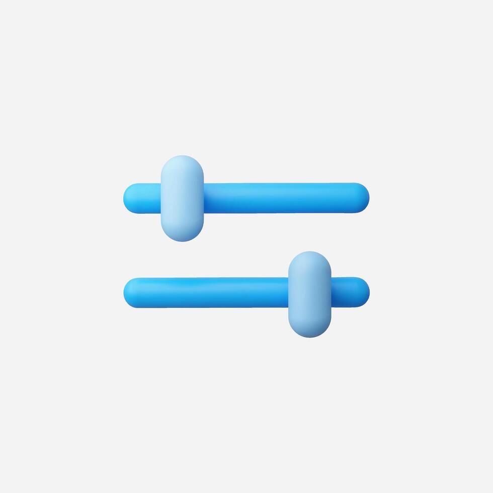 A pair of blue sliders used for digital control adjustments. vector