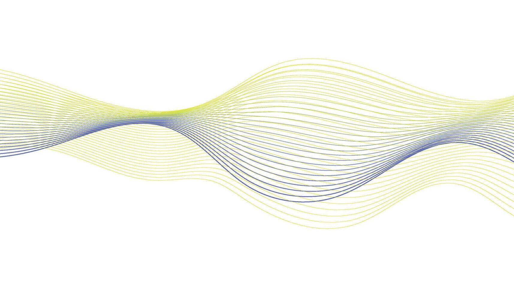 Abstract Blue and Yellow Wave Lines vector