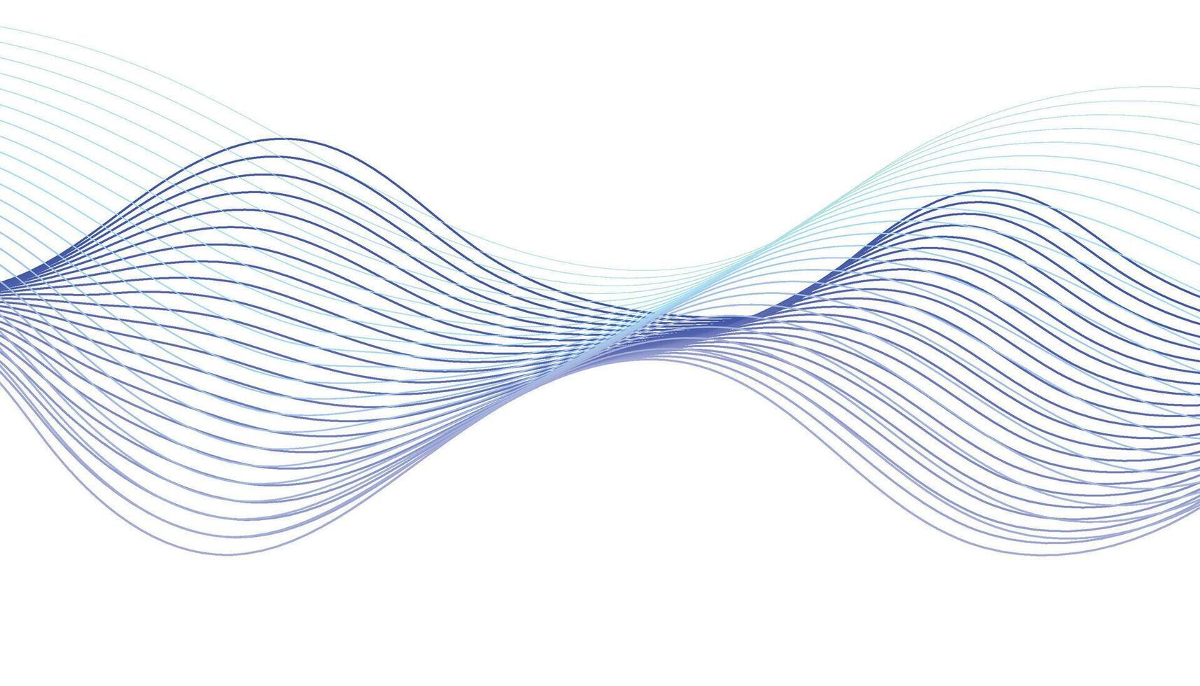 Blue Wave Lines on White Background vector