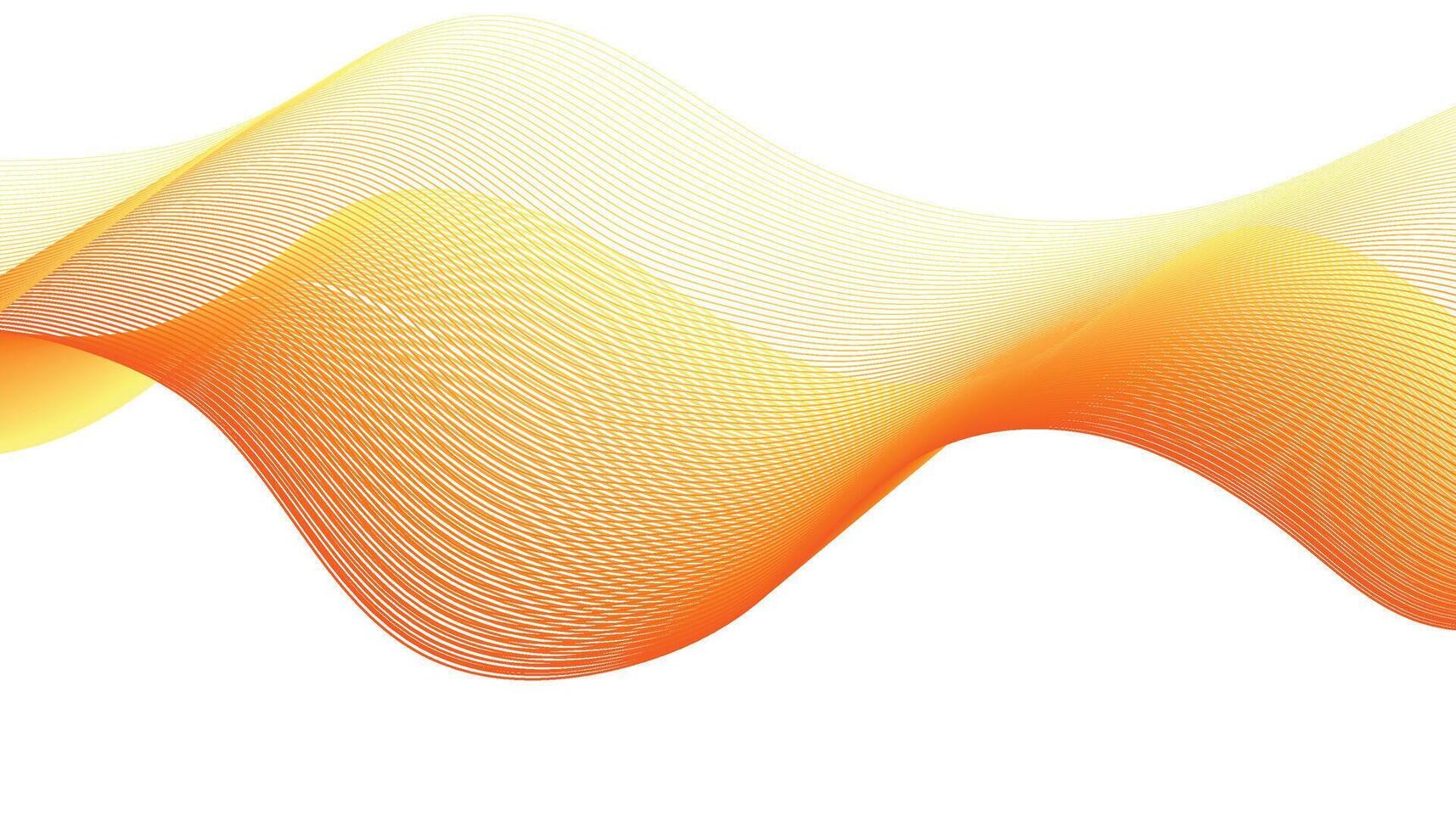 Orange and Yellow Abstract Wave Lines on White Background vector