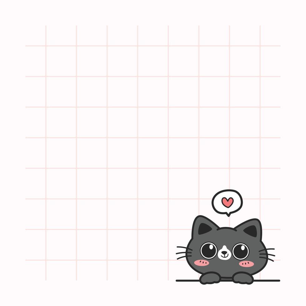 Cartoon cat with a heart above its head vector