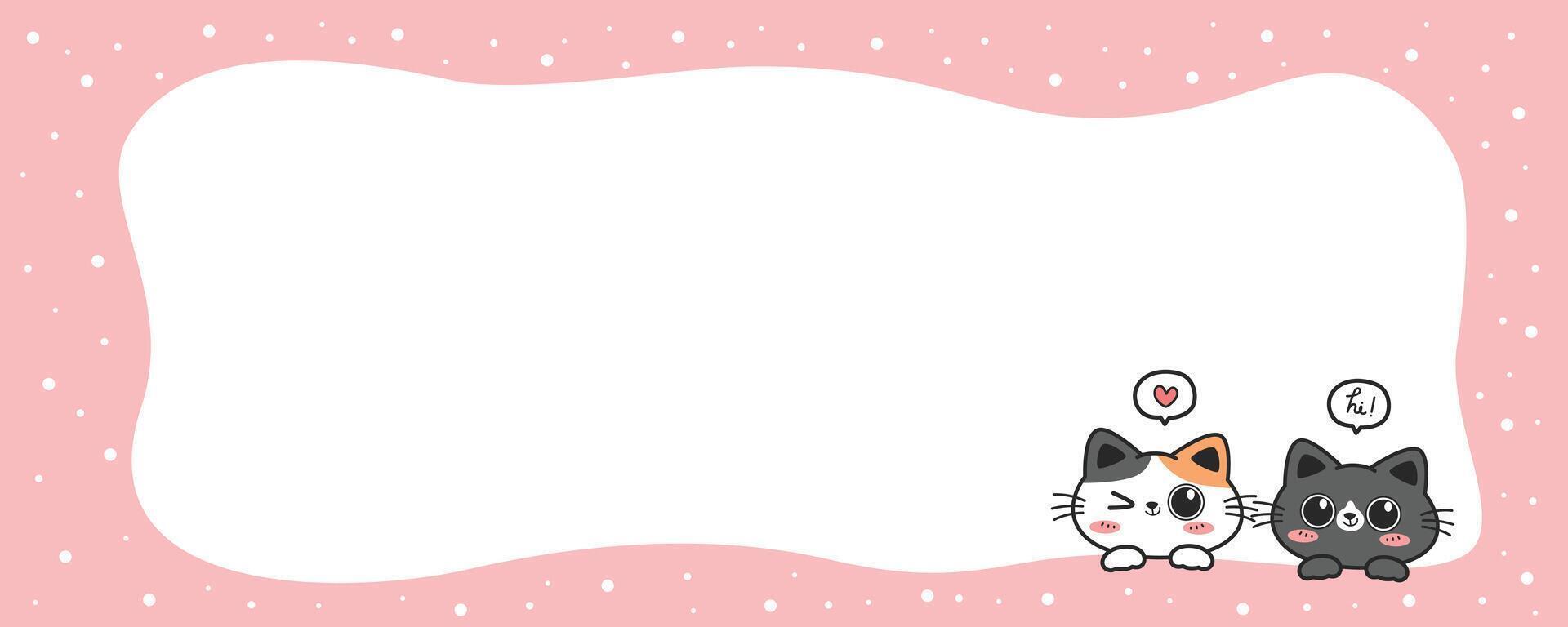 Cartoon cats on pink background vector