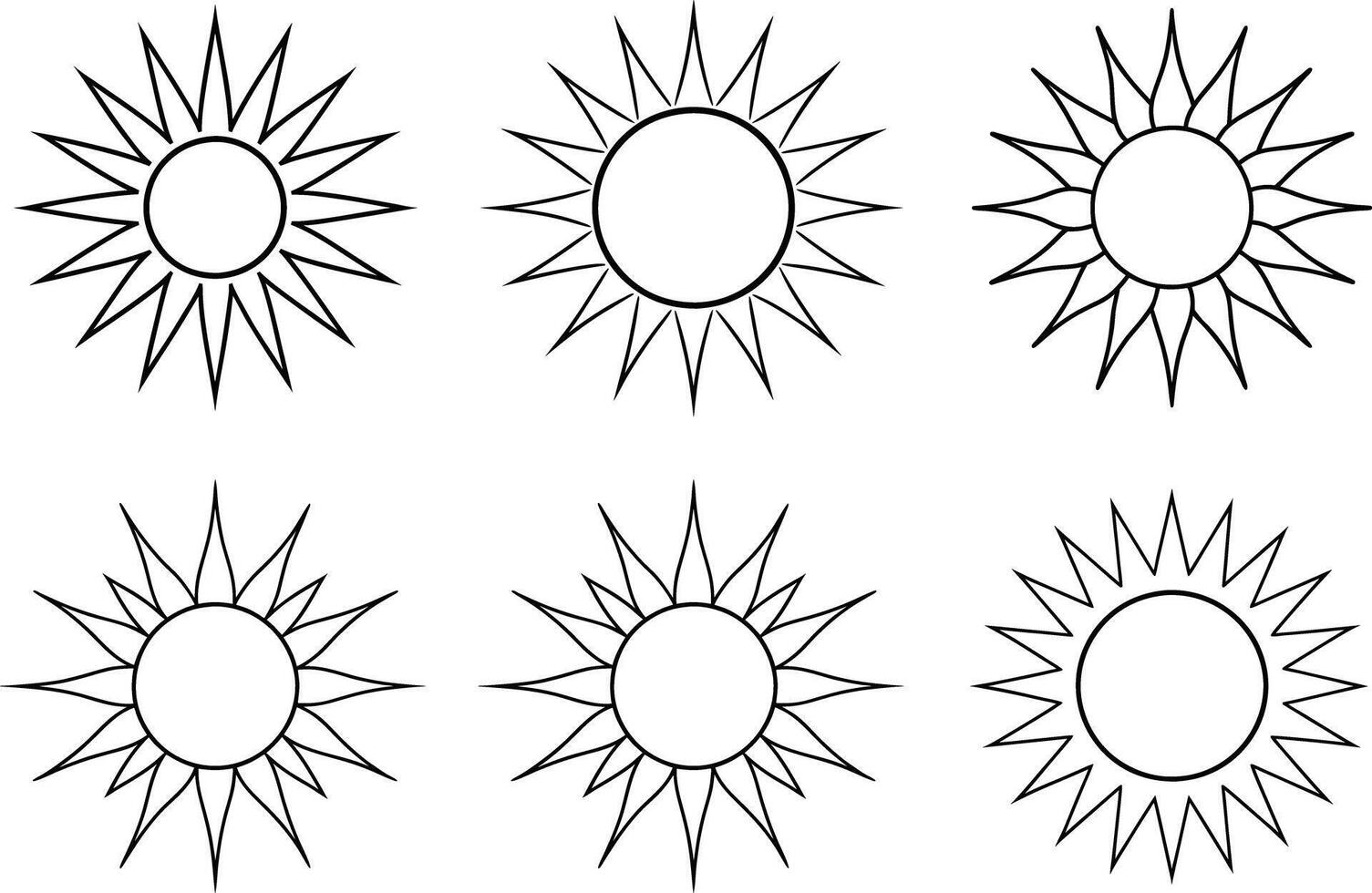 Sunburst coloring pages vector