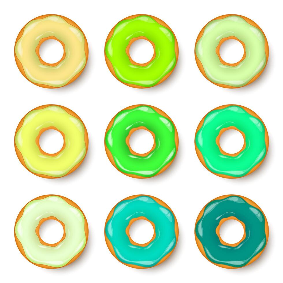 Donut, begel with cream. Cookies,cookie cake set. Sweet dessert with sugar and caramel. Tasty breakfast cooking. Cafateria food, snack. Coffee shop. illustration. vector