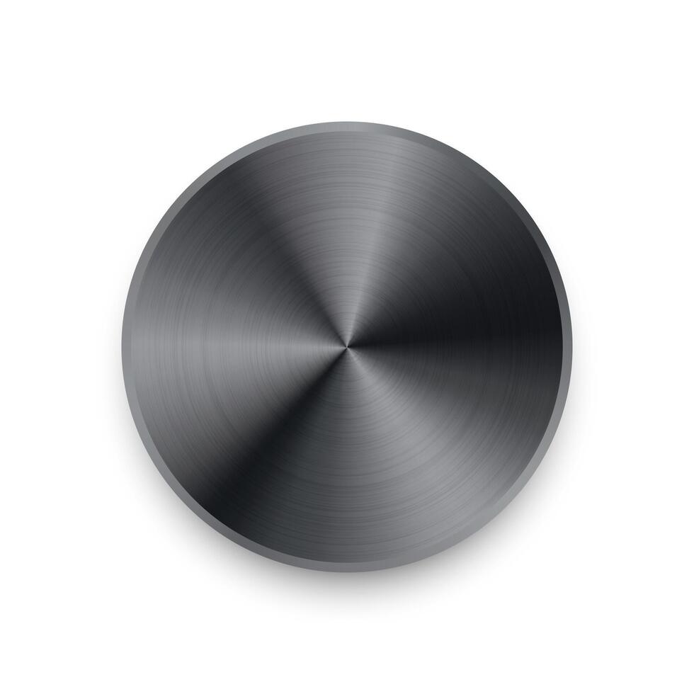 Realistic metal chrome button. Silver steel volume control knob. Application interface design element. App icon. illustration. vector