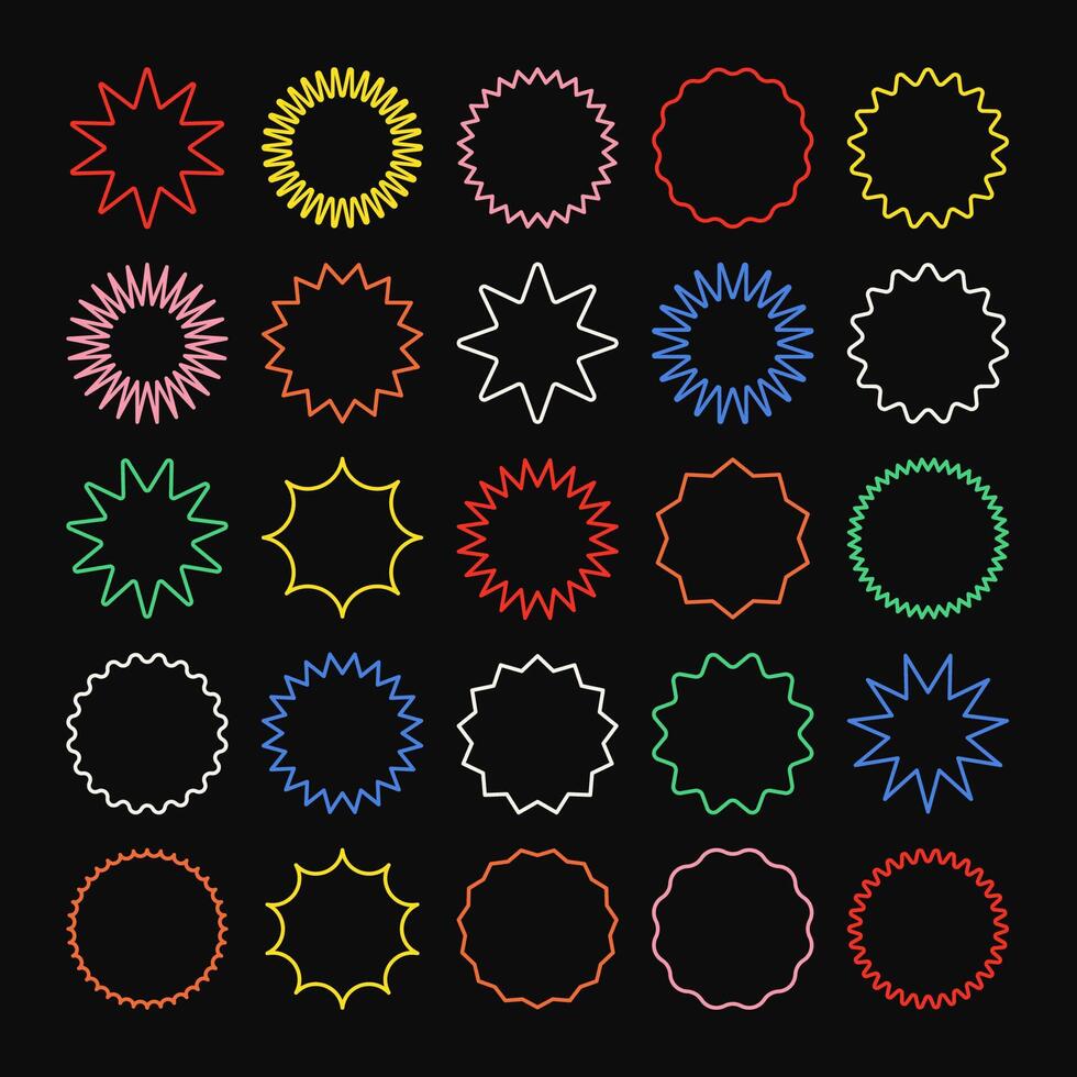 Brutalist geometric shapes, colorful symbols. Simple primitive elements and forms. Retro design, trendy contemporary minimalist style. illustration vector