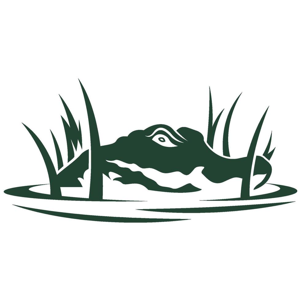 Alligator in the water illustration vector