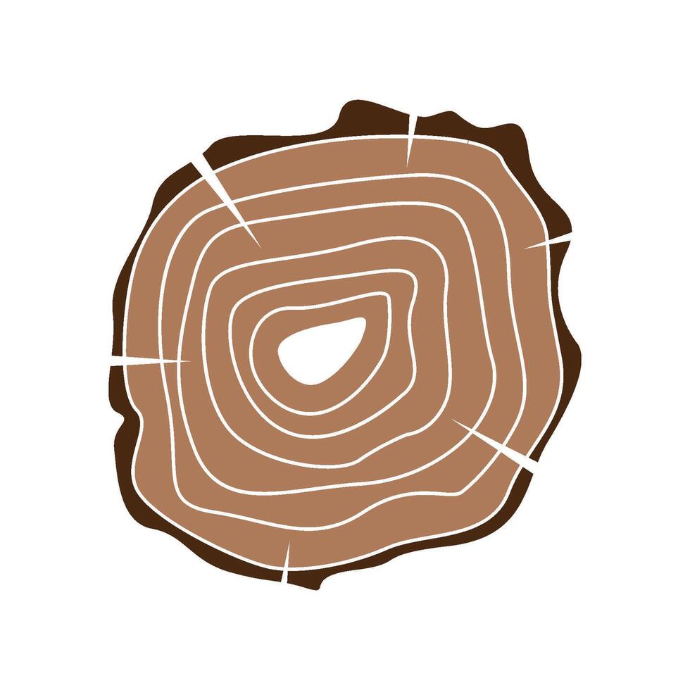 Wood tree stump illustration vector