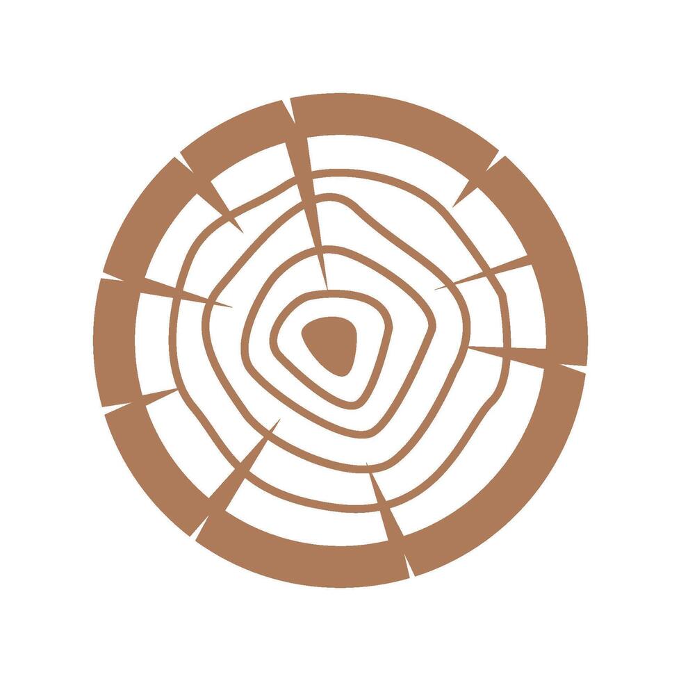 Wooden tree stump icon illustration vector