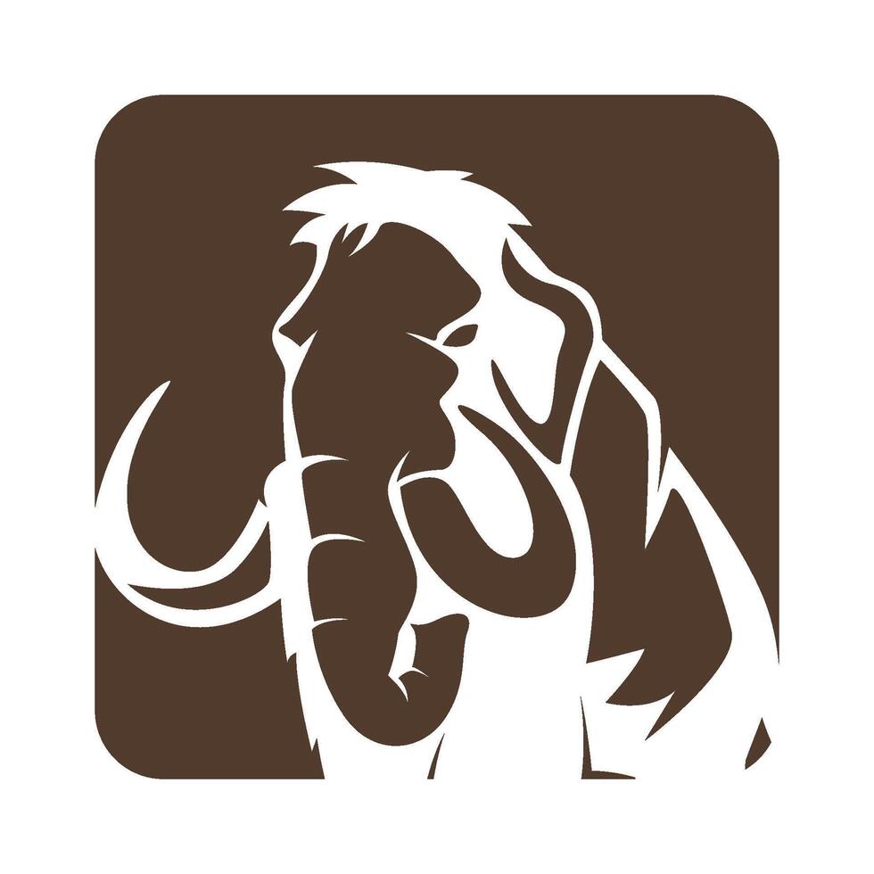 Mammoth icon retro style illustration vector
