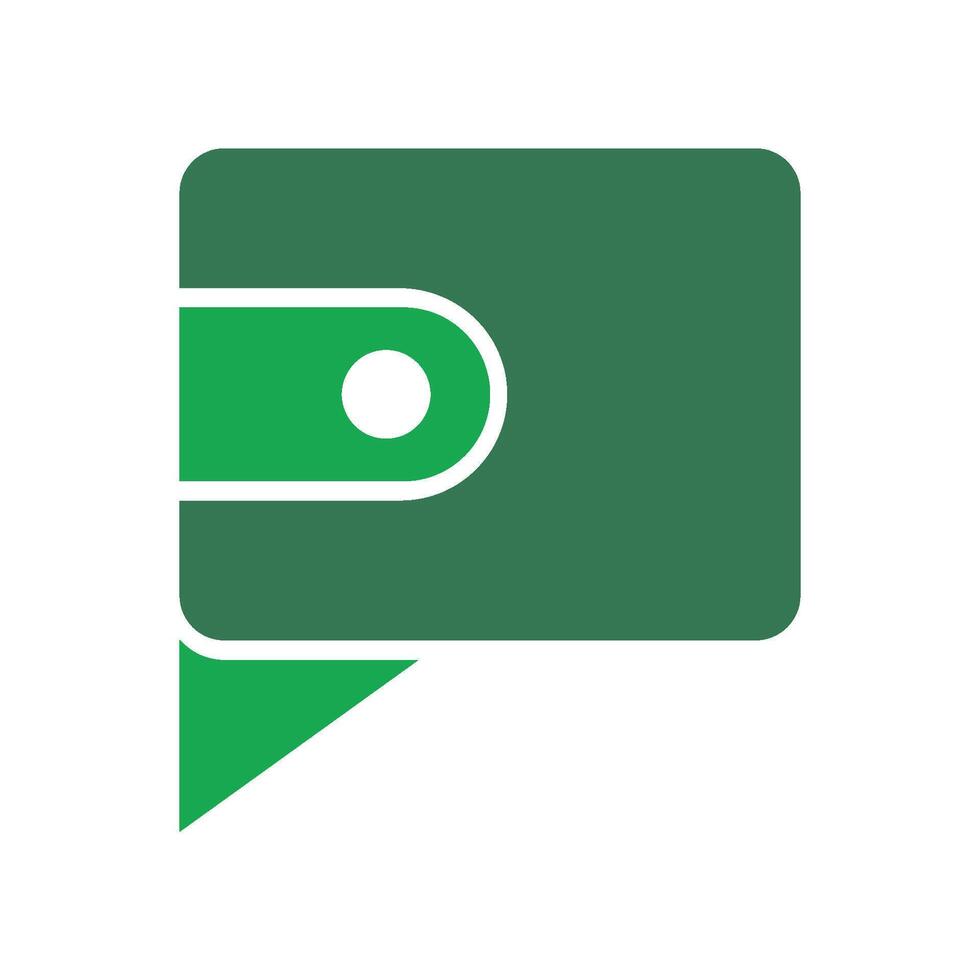 The logo for a green speech bubble vector