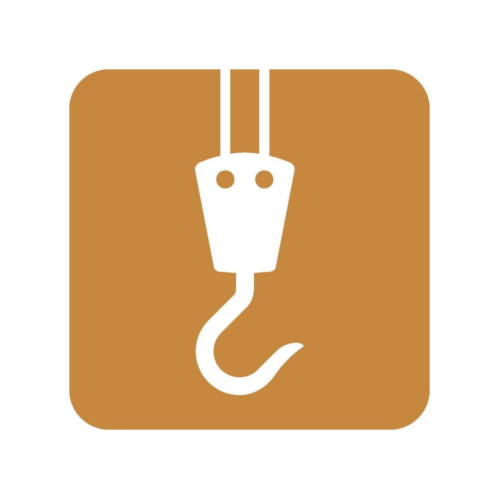 Hook icon on brown background vector