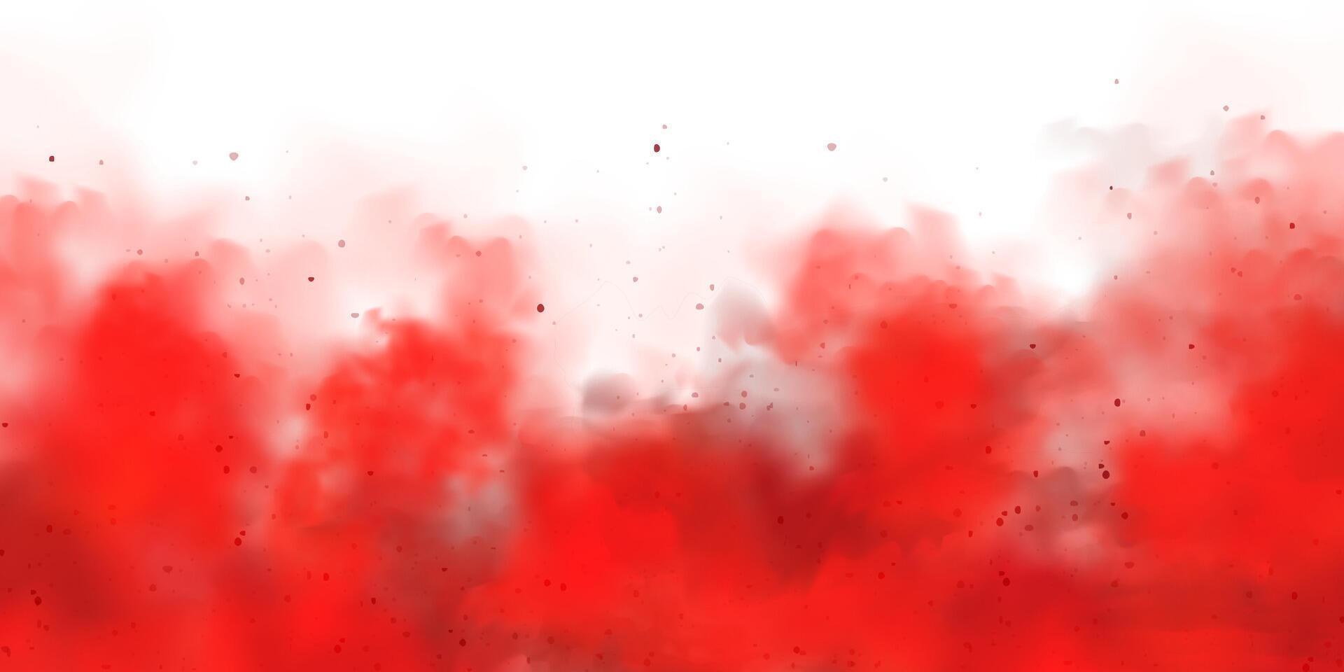 Red colorful smoke clouds isolated on white background, realistic mist effect, fog. Vapor in the air, steam flow. illustration vector