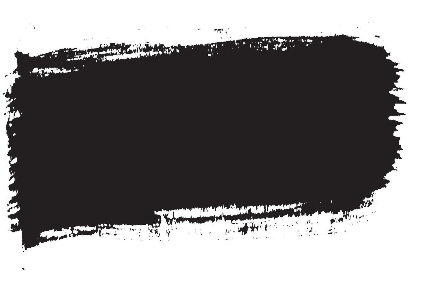 Large Black Paint Brush Stroke with Grunge Edges vector