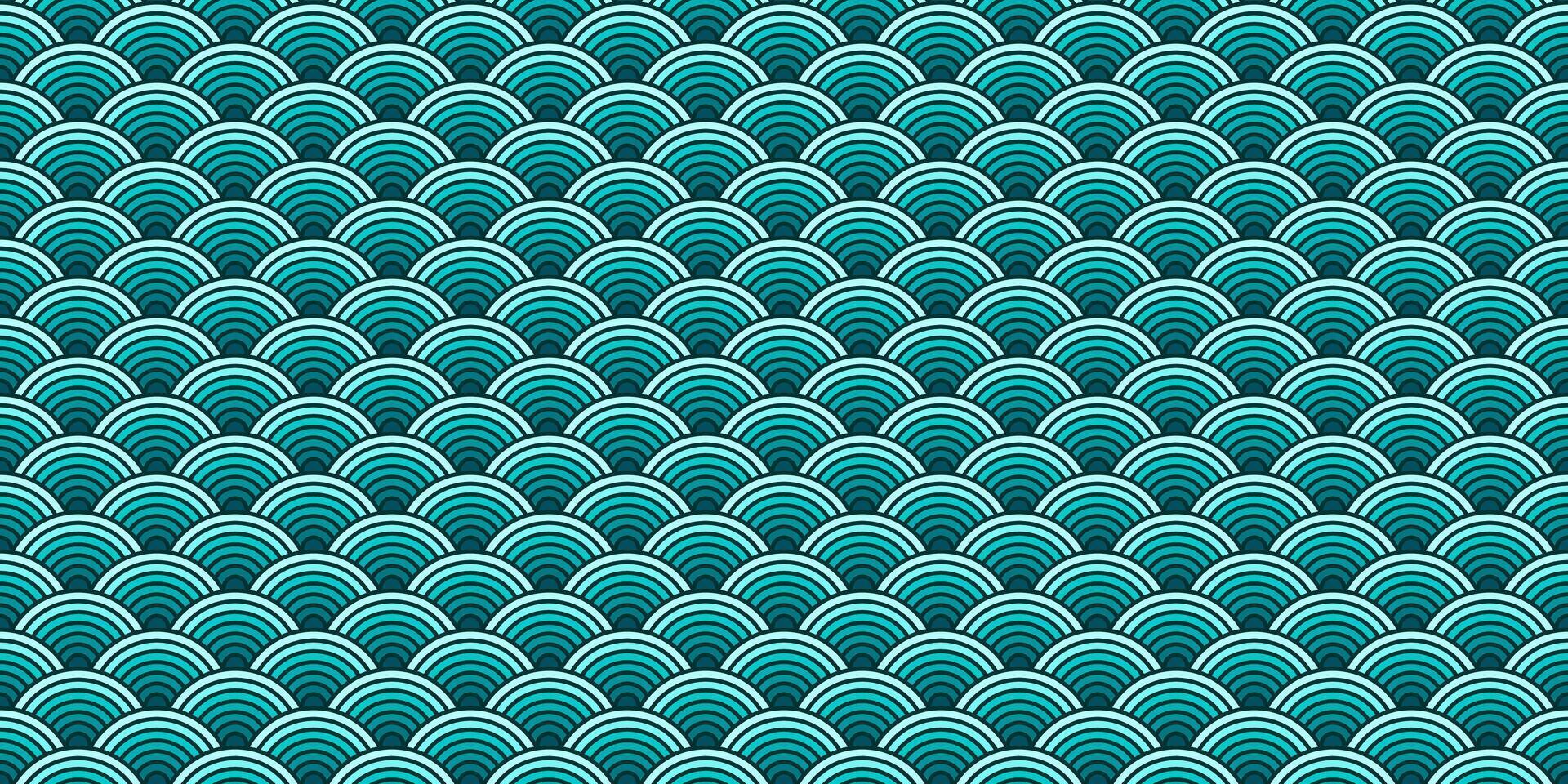 Colorful Chinese and Japanese seamless pattern. Traditional asian ornament, oriental New Year decoration. Modern blue background, geometric texture with waves. illustration vector
