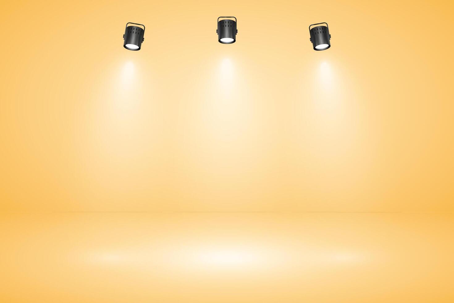 Empty pastel beige studio abstract background with spotlight effect. Product showcase backdrop. Stage lighting. illustration. vector