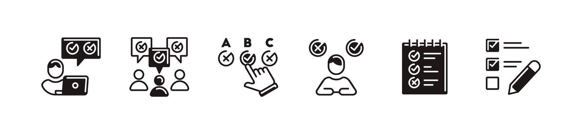 questionnaire select choice survey icon set business solution selection multiple option symbol illustration vector