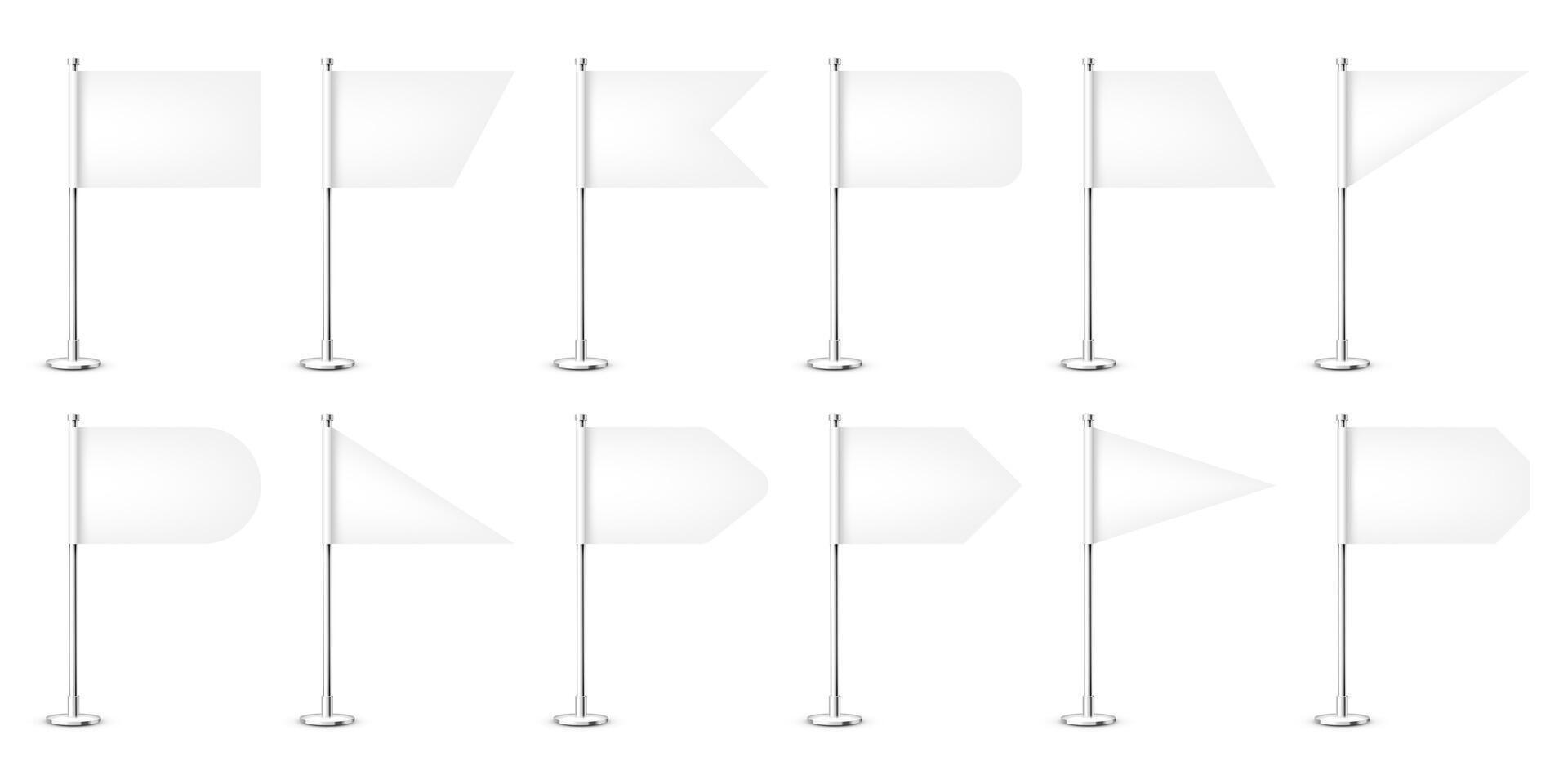 Various blank flags for design vector