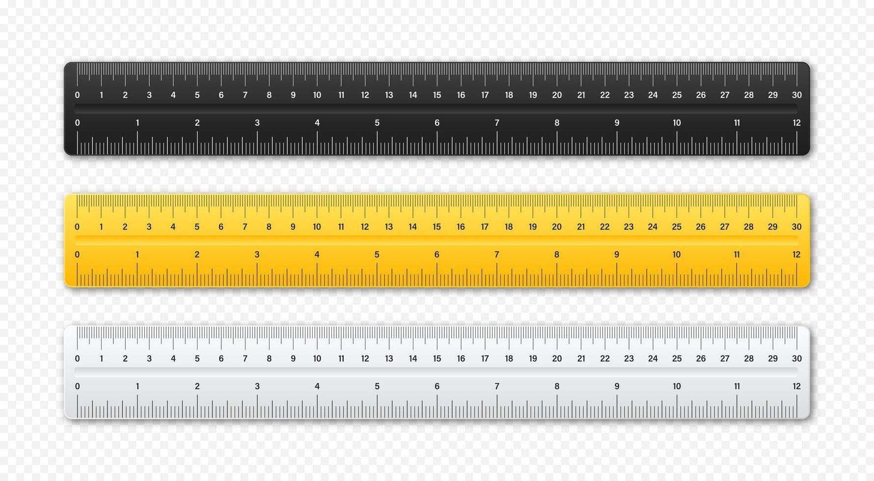 set of colorful measurement rulers vector