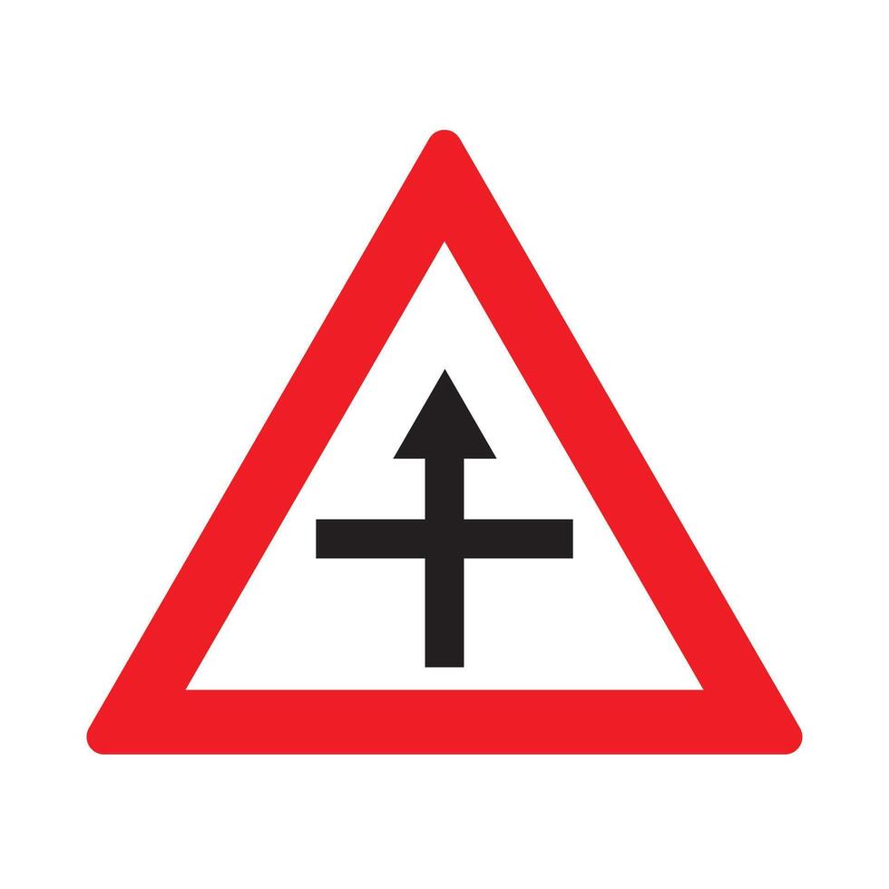 The Illustration of Triangle Crossroad Ahead vector