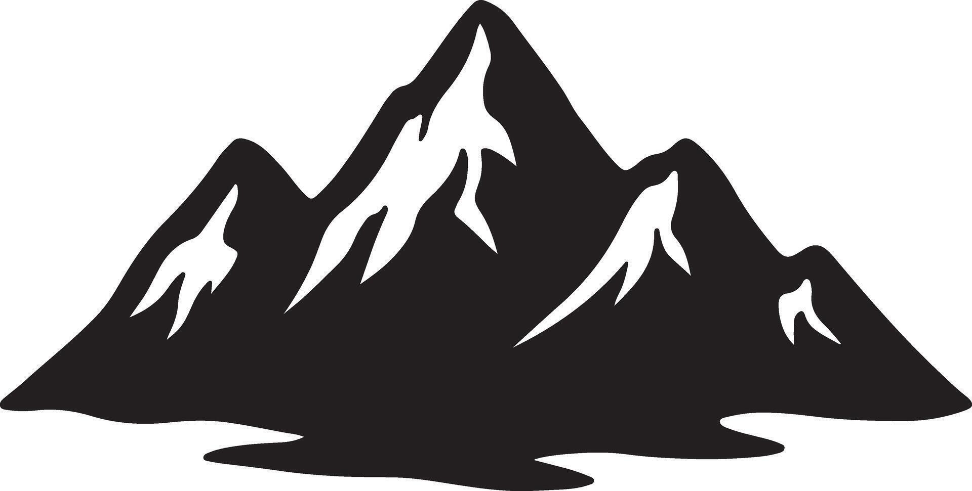 Majestic Black and White Mountain Range Illustration Serene Peak Landscape Graphic for Nature Lovers - Professional digital artwork with vibrant colors and detailed composition vector