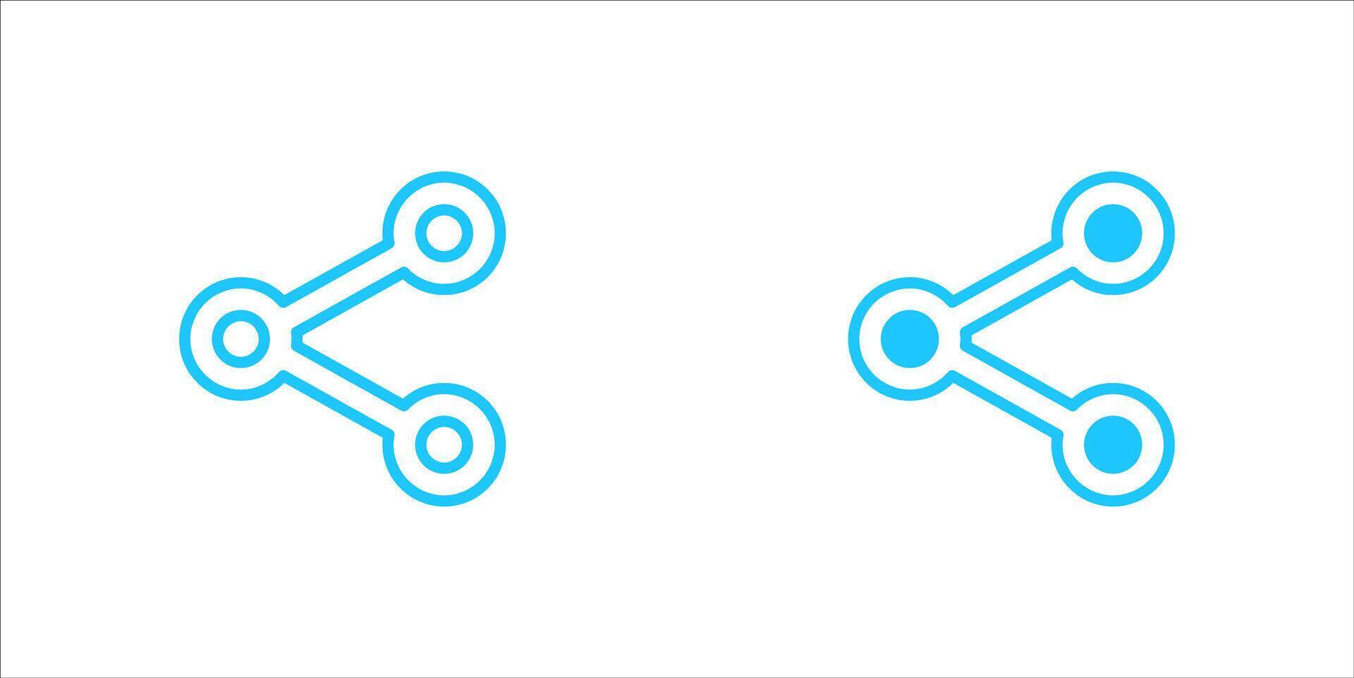 share fill and outline icon set isolated vector
