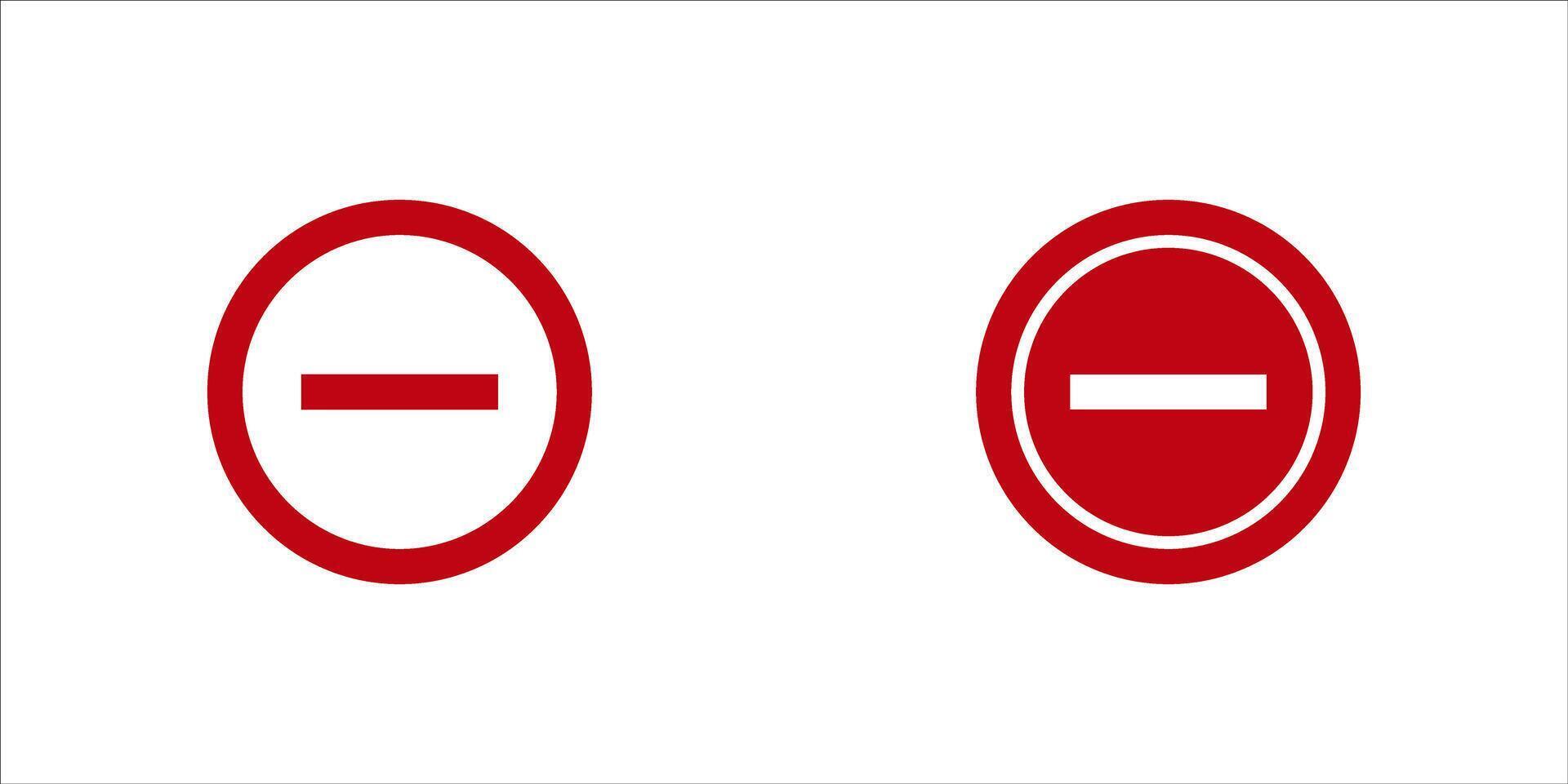 Minus icon Outline sign symbol set, illustrasi. vector