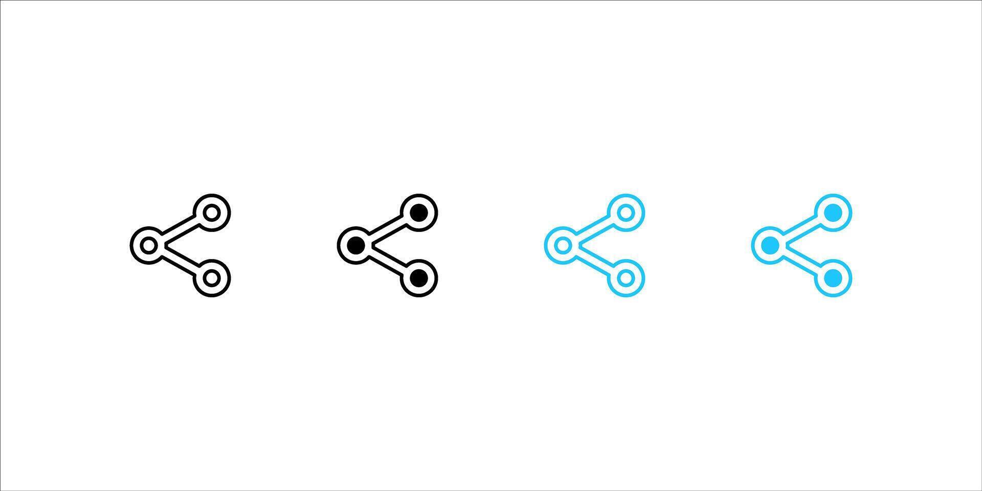 share fill and outline icon set isolated illustration, eps 10 vector