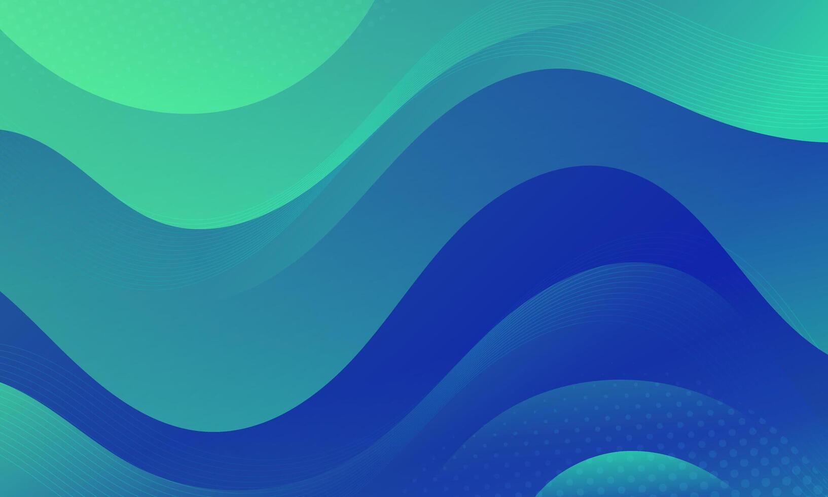Abstract blue and green wave background vector