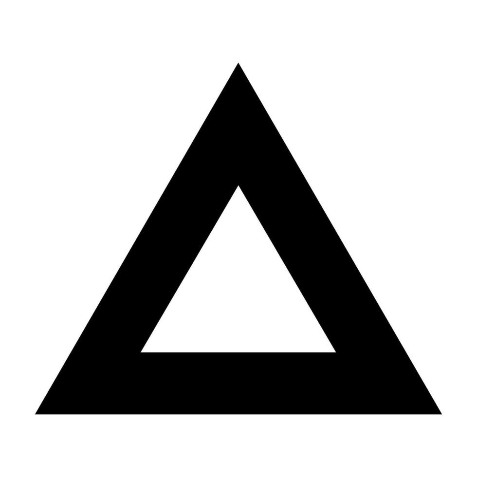 A black and white triangle with a white background vector