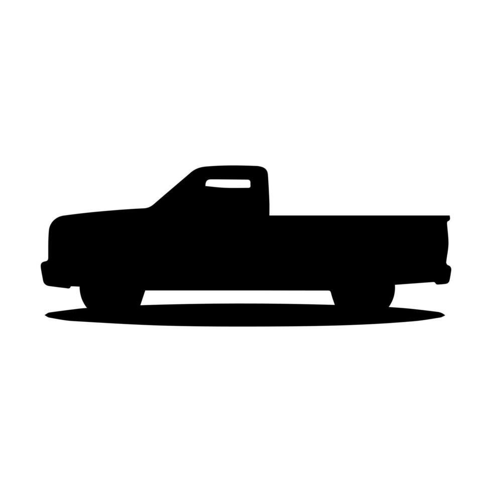 A silhouette of a pickup truck on a white background vector