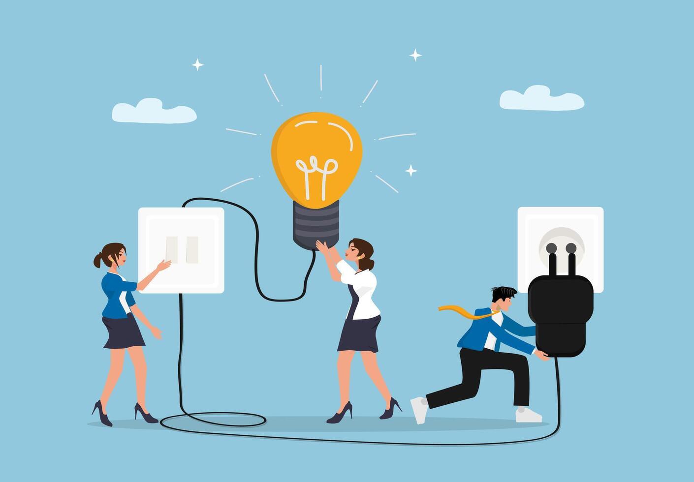 Teamwork and creativity illustration vector
