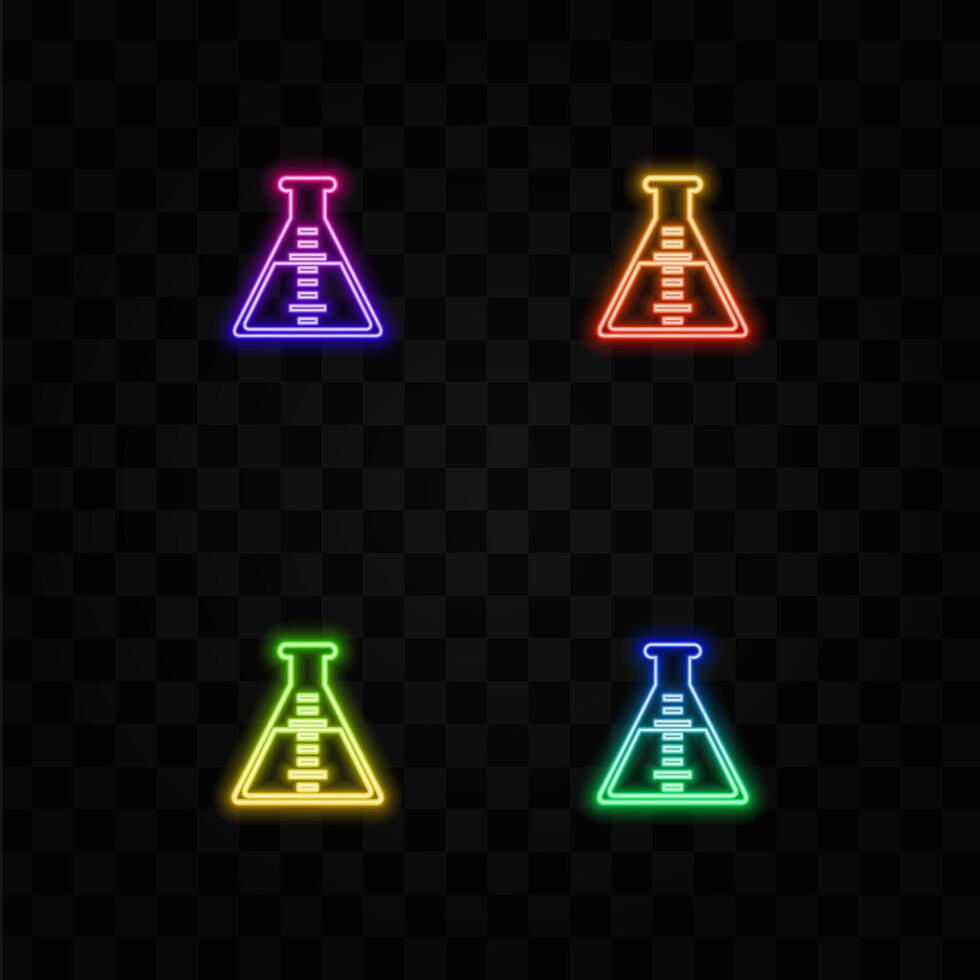 laboratory, flask, chemistry, science, experiment, neon style. illustration vector