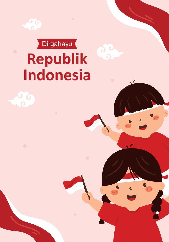 Hand Drawn Indonesia Independence Day Celebration Hand Drawn Illustration vector