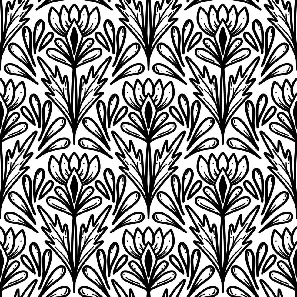250614 black and white line scribble seamless background vector