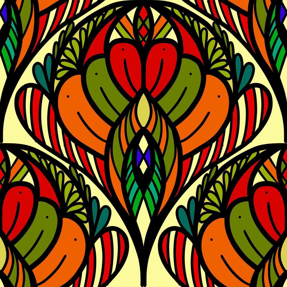 250617 colorful floral scribble seamless background vector