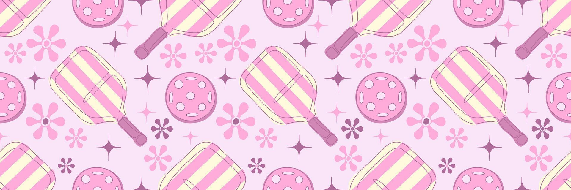 Pattern of ice cream scoopers and flowers vector