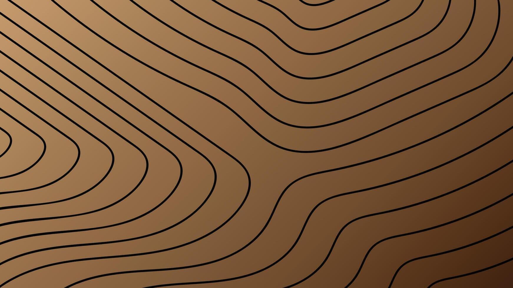 Abstract Brown Background with Curved Black Contour Lines Design vector
